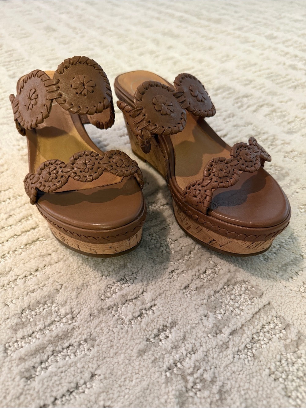 Jack Rogers Brown  Sandal with Cork Wedge